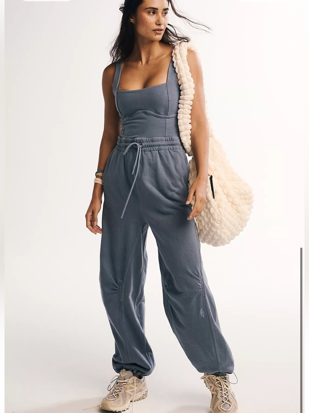 Free People Slate Blue Drawstring Jogger Pants Inbound Onesie Size XS
